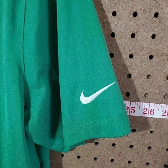 Nike Mens Size L Polo Shirt Green Logo Standard  Fit Dri-Fit Golf Sportwear - Picture 5 of 9